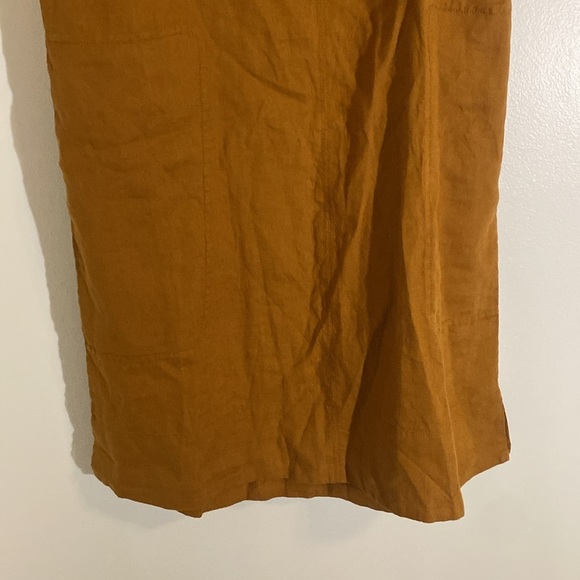 NWT Everlane 100% Linen The Apron Dress Mustard Spice size Large - Picture 4 of 10